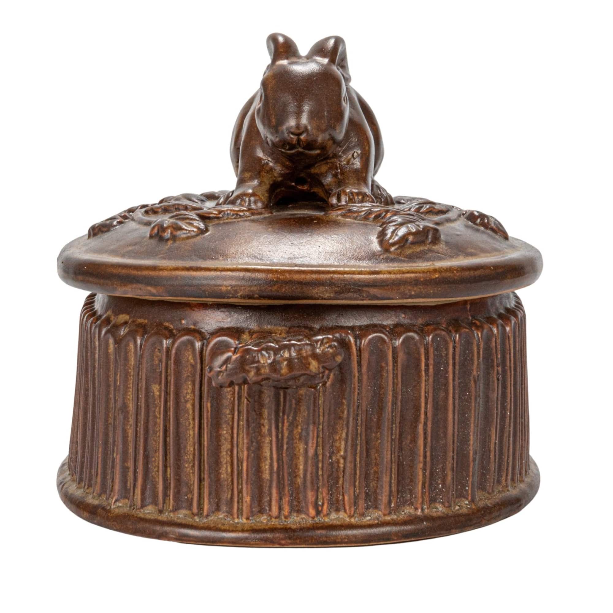 Hello Honey® Matte Brown Stoneware Baker with Rabbit Design